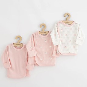 Dojčenská košieľka New Baby Classic II Dievča 3ks ružová, vel. 68 (4-6m)