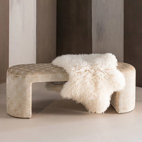 Béžová polstrovaná lavica Jacob – WOOOD