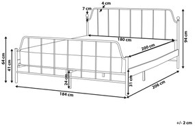 Kovová posteľ 180 x 200 cm biela MAURESSAC Beliani