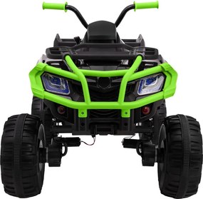 Ramiz Štvorkolka XL ATV 2,4 GHz na batérie pre deti čierna/zelená + diaľkové ovládanie + pohon 4x4 + nosič batožiny + pomalý štart + EVA + LED audio