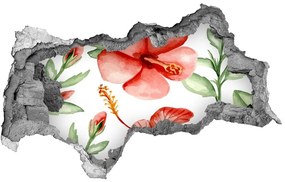 Nálepka 3D diera na stenu Tropické kvety nd-b-105950517