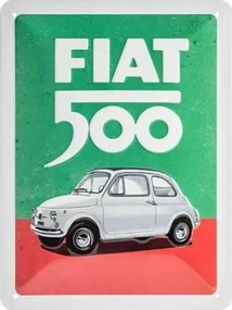 Plechová ceduľa Fiat 500 Italian Colours, (15 x 20 cm)