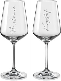 Poháre na víno k výročiu Calligraphy style 2 ks