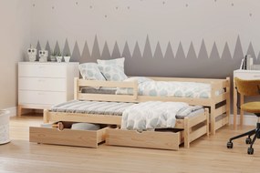 Detská posteľ prízemná s výsuvným lôžkom Alis DPV 001 - Borovica, 80x180