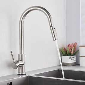 Rea Fresh, drezová batéria s výsuvnou výlevkou, brúsená oceľ, REA-B9146