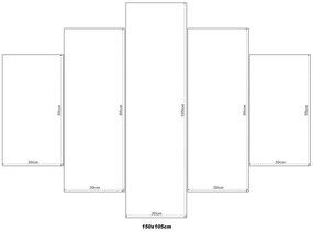 Gario Obraz s hodinami Biela orchidea a kamene - 5 dielny Rozmery: 150 x 105 cm