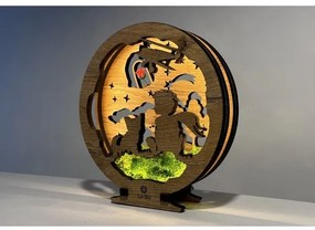 Li-Go 23634/DUB2 - LED stlmiteľná stolová dekorácia LED/12W/230V 20x22 cm dub