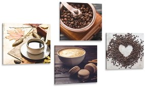 Set obrazov čaro kávy Varianta: 4x 40x40