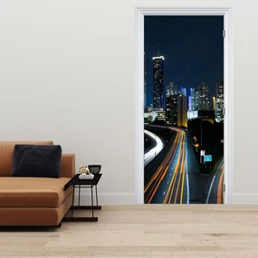 Fototapeta na dvere - Nočná metropola (95x205cm)