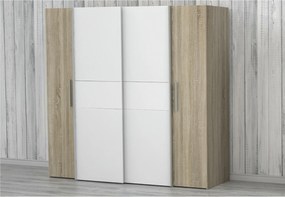 Sconto Šatníková skriňa CALIDO 2 dub sonoma/biela