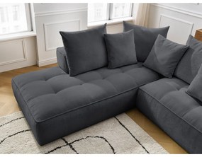 Tmavosivá ženilková rohová pohovka (pravý roh/do L) Whesley – Bobochic Paris