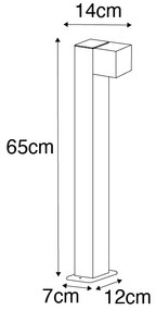 Sada 3 inteligentných vonkajších stojacích lámp čierna 65 cm IP44 - Baleno