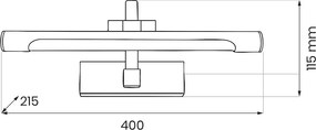 Nástenné LED svietidlo Vinci, 1x LED 12w, 4000k, (fi 40cm), b/g