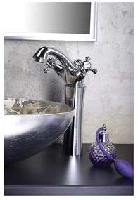 Stojančeková umývadlová batéria v lesklej striebornej farbe Antea – Sapho