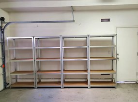 Regál 200x100x40 cm zinkovaný  5-policový, nosnosť 750 kg