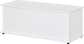 HOMCOM Drevená úložná truhlica s vrchnákom na uloženie do spálne a obývacej izby, max. nosnosť 120 kg, 100x40x40 cm, biela | Aosom