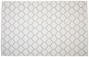 Obojstranný vonkajší koberec 140 x 200 cm béžová/biela AKSU Beliani