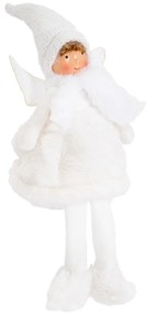 Vianočná dekorácia Anjelik sediaci, 40 cm, biela
