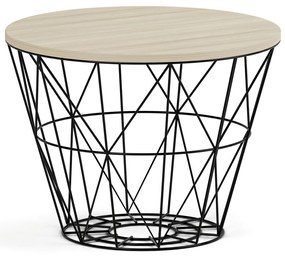 Okrúhly konferenčný stolík STILO, priemer 60 cm, dub prírodný