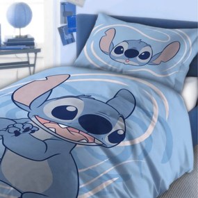 Obliečky Disney Lilo and Stitch modré do postieľky 135x100cm+40x60cm Faro