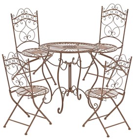 Kovová skladacia stolička Kiran - Hnedá antik