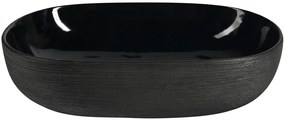 Sapho, PRIORI keramické umývadlo na dosku 60x40 cm, čierna, PI031