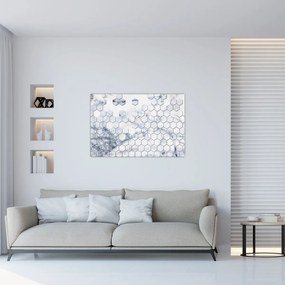 Obraz - Mramorované hexagóny (90x60 cm)