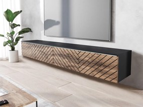 TV skrinka Dlana 180 MDF (čierny grafit + dub wotan) (s bielym LED osvetlením). Vlastná spoľahlivá doprava až k Vám domov. 1106214