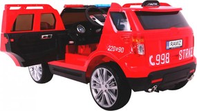 Ramiz Hasičský vozík SUV na batérie pre deti + sirény + svetlá + megafón + diaľkové ovládanie