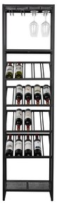 Čierna kovová vinotéka na 20 fliaš, 48x180 cm Cantor - Zuiver