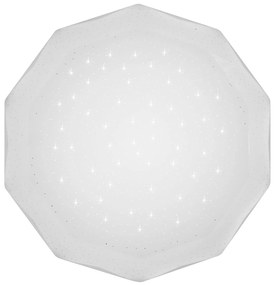 CLX LED prisadené stropné svetlo s efektom nočnej oblohy ASTURIAS, 10W, studená biela, 34cm, biele