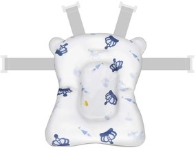 SPRINGOS Skladacia detská vanička 35 L pre bábätká, s teplomerom a vankúšikom, biela a modrá SB0063