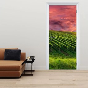 Fototapeta na dvere - Vinohrad s farebným nebom (95x205cm)