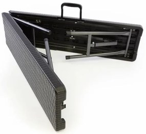 Garthen 39509 Záhradný set lavice a stôl v ratanovej optike - čierna