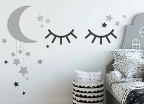 DomTextilu Krásna sivo čierna nálepka na stenu spánok 60 x 120 cm 46376-217166