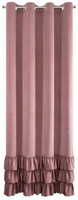EUROFIRANY ZATEMŇOVACÍ ZÁVES NA KRÚŽKOCH MEGI 140X250 CM TMAVORUŽOVÁ