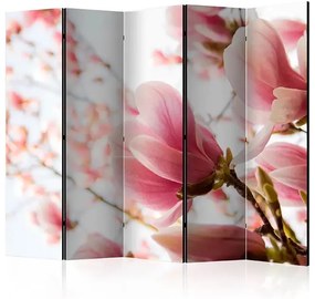 Paraván - Pink magnolia II [Room Dividers] Veľkosť: 225x172, Verzia: Akustický