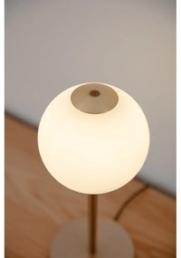 Kovová LED stmievateľná stolová lampa so skleneným tienidlom v mosadznej farbe (výška 37 cm) Audrey Table – UMAGE