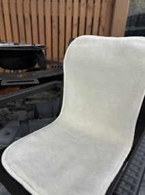 Podsedák z ovčej vlny biely 90x40 cm