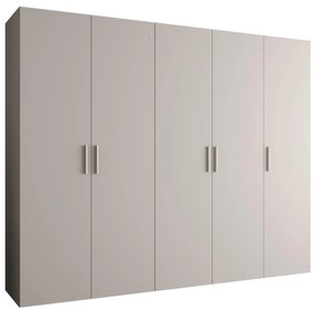 Šatníková skriňa 250 cm Borry 1 (kašmír + strieborná). Akcia -20%. Vlastná spoľahlivá doprava až k Vám domov. 1125787