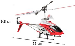 KIK RC vrtuľník Syma S107G Metal Series - hliníkový rám, gyroskop, červený, diaľkovo ovládaný