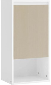 Kúpeľňová skrinka, nástenná kúpeľňová úložná skrinka, výška 80 cm, biela a béžová