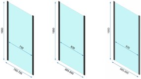 Rea Rapid Swing, rohový sprchovací kút 100(dvere) x 100(stena), 6mm číre sklo, čierny profil, KPL-009930