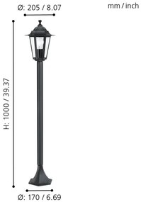EGLO 22144 - Vonkajšia lampa LATERNA 4 1xE27/60W/230V