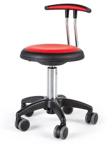 Mobilná pracovná stolička STAR, V 380-480 mm, červená