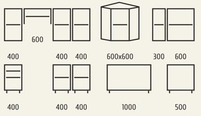 Rohová kuchynská linka MARKERA, orech/antracit