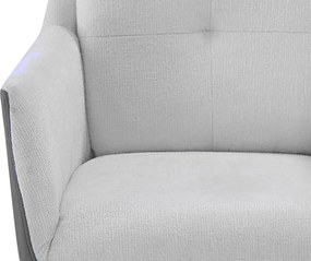 Jedálenská stolička Malibu, šedá ekokoža/krémová štruktúrovaná látka