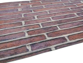 Apextextil, Protišmyková 3D predložka Tehly, 60x180, fialová, chodba / predsieň