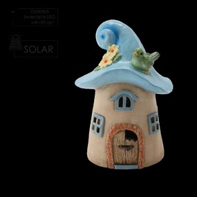 ZÁHRADNÁ FIGÚRKA – DOMČEK V TVARE MODREJ HUBY 24,1 x 21,5 x 34,2 CM LED *7065