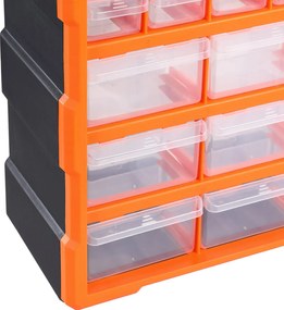 Organizér Damir s 39 priehradkami čierny/oranžový
